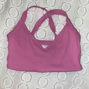 Year of Ours Ribbed curve bralette in pink size xs